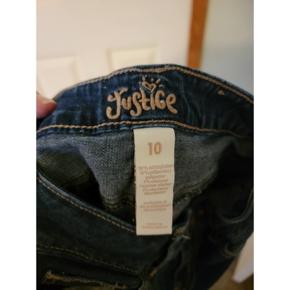 Justice*Girls 10*Denim Roll Up Shorts*EUC - Picture 3 of 3